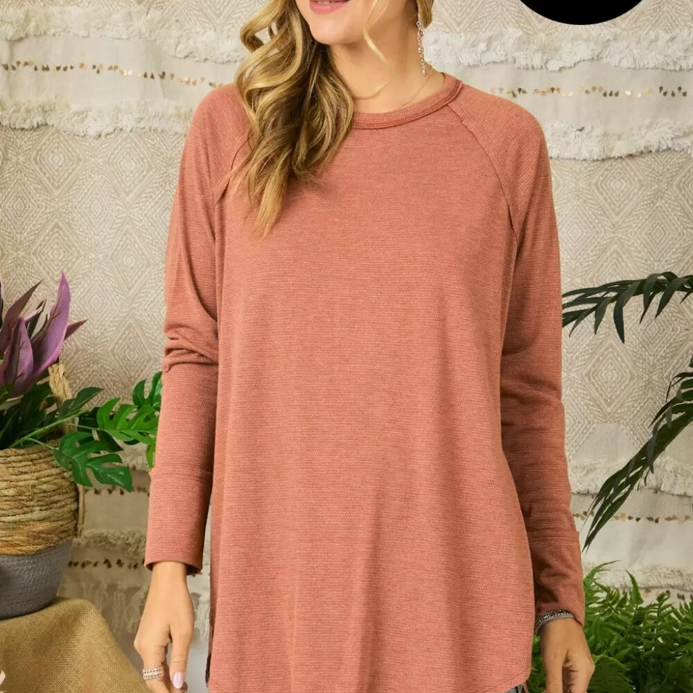 NWT Adora Plus Crew Neck Long Sleeve Top